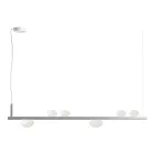 Aluminiumslysekrone med hvidt mundblæst glas - Alma Viadurini