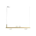 Aluminiumslysekrone med hvidt mundblæst glas - Alma Viadurini