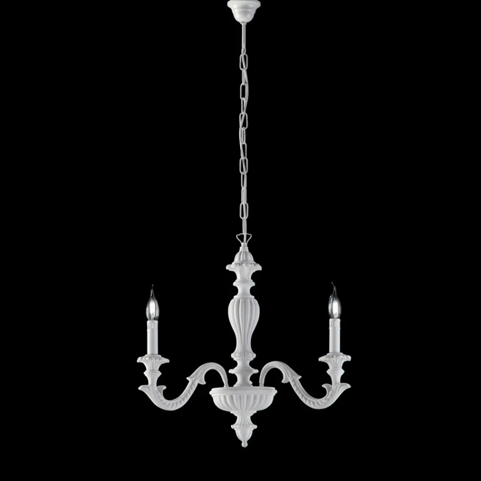 Lavet i Italien Trælysekrone til indendørs dekoration - Milano Viadurini