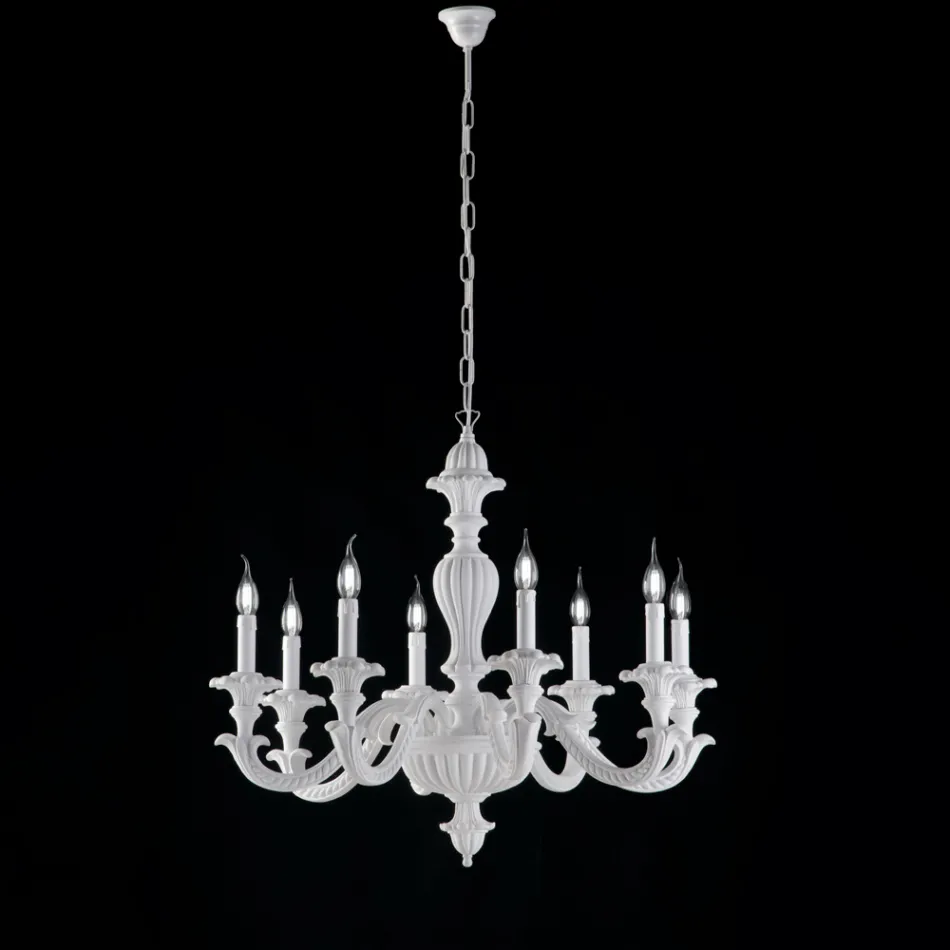 Lavet i Italien Trælysekrone til indendørs dekoration - Milano Viadurini