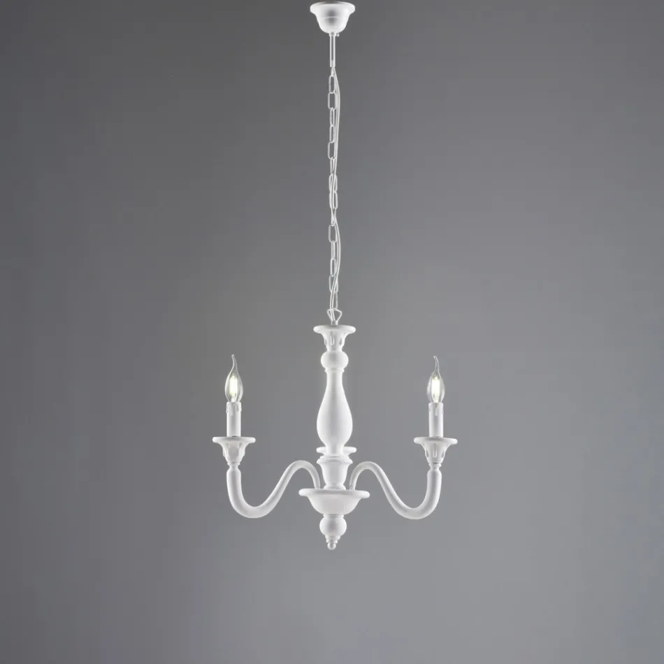 Lavet i Italien Trælysekrone til indendørs dekoration - Siena Viadurini