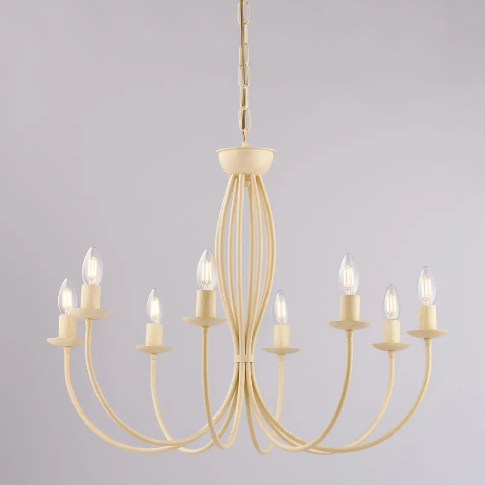 Hvid metallysekrone til oplysning af raffinerede rum – Roccia Viadurini