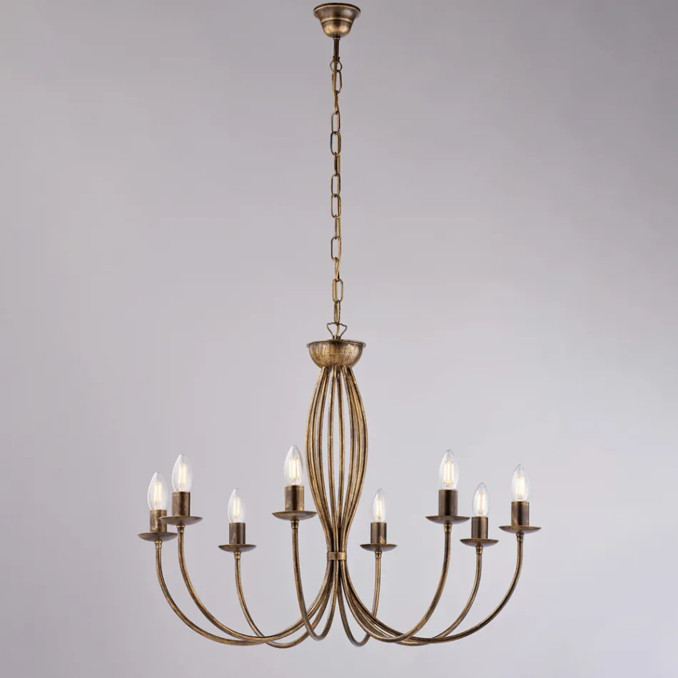 Hvid metallysekrone til oplysning af raffinerede rum – Roccia Viadurini