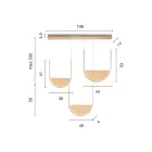 Metallysekrone med aftagelig indsats i granuleret glas - Catalpa Viadurini