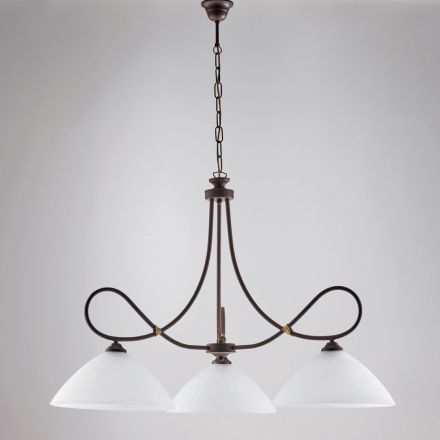 En lysekrone i metal og hvid keramik, der forbedrer dit interiør – Eclisse Viadurini