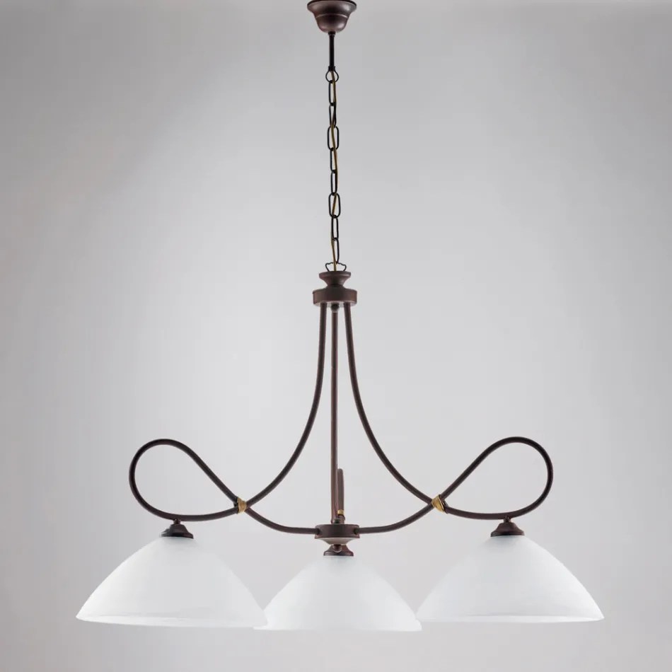 En lysekrone i metal og hvid keramik, der forbedrer dit interiør – Eclisse Viadurini