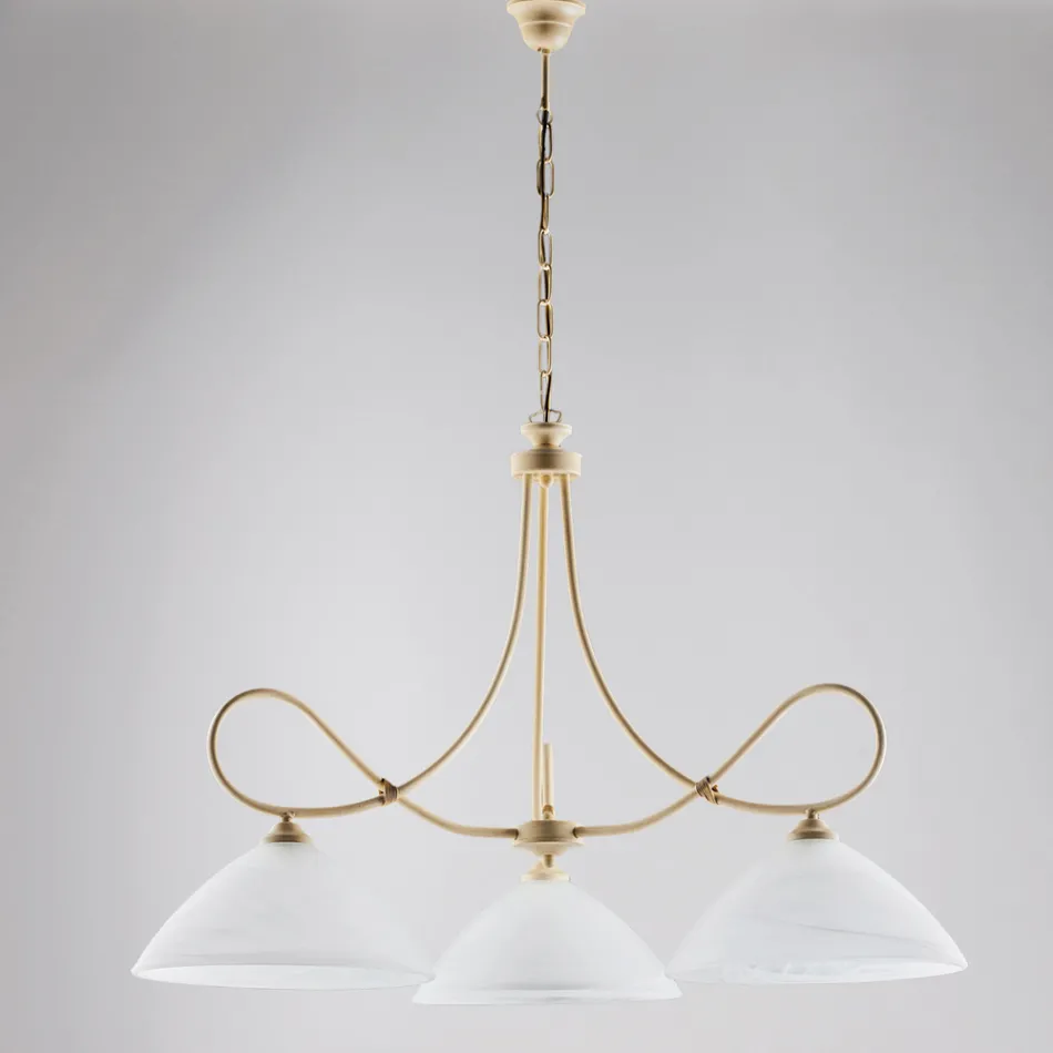 En lysekrone i metal og hvid keramik, der forbedrer dit interiør – Eclisse Viadurini