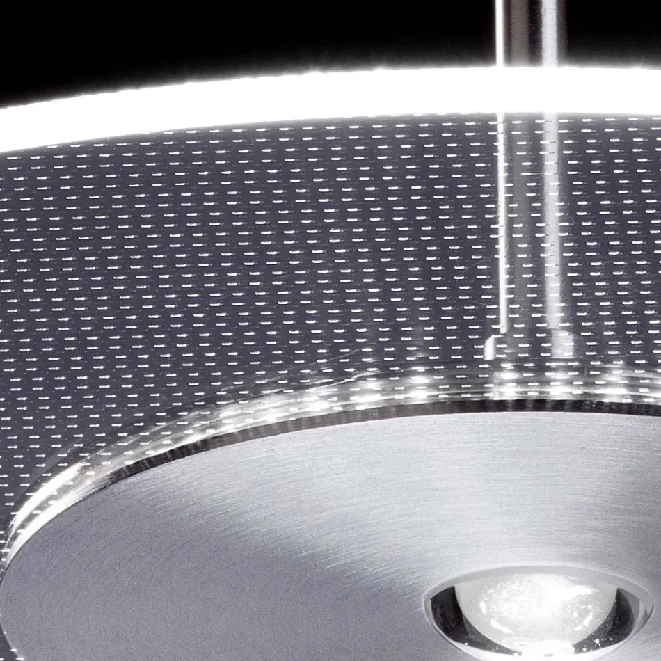 Metallysekrone med mikroprikket plexiglasdiffuser - Nora Viadurini