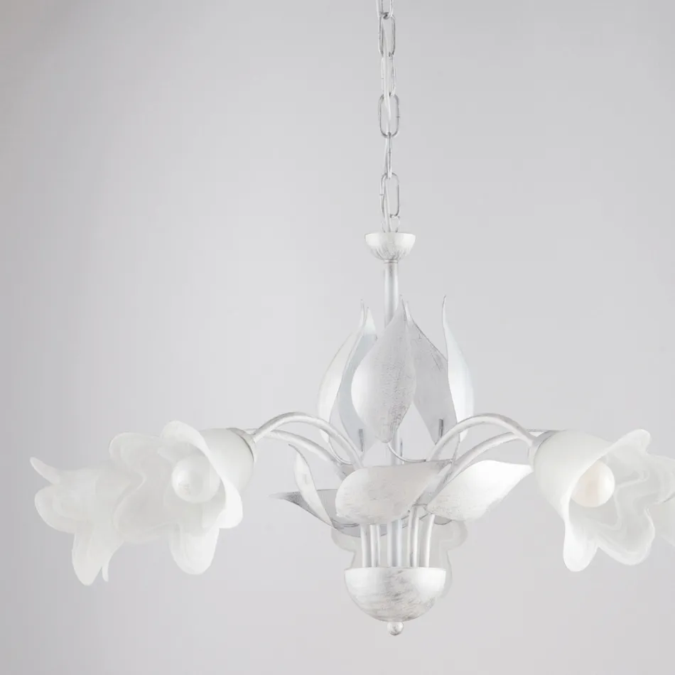 Lysekrone i metal og glas til at oplyse raffinerede interiører – Sirio Viadurini