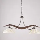 2-lyskrone i glas og metal til indendørs belysning - Musca Viadurini