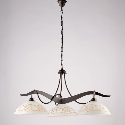 3-lyskrone i glas og metal til indendørs belysning - Musca Viadurini