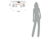 Lysekrone i metallisk guldmetal og 4 hvide glaskugler - Venedig Viadurini