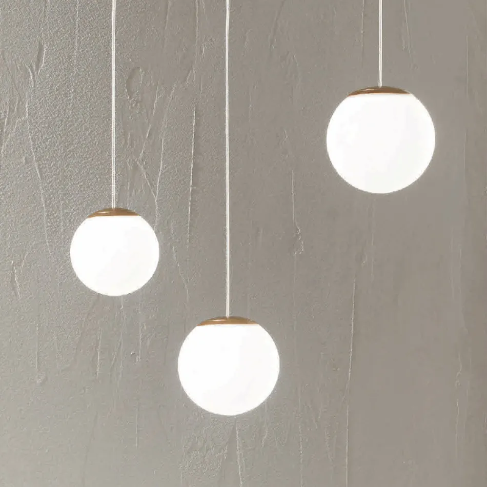 Guldmalet metal lysekrone med 3 lysdioder og valgfrit glas - bøg Viadurini