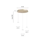 Guldmalet metal lysekrone med 3 lysdioder og valgfrit glas - bøg Viadurini