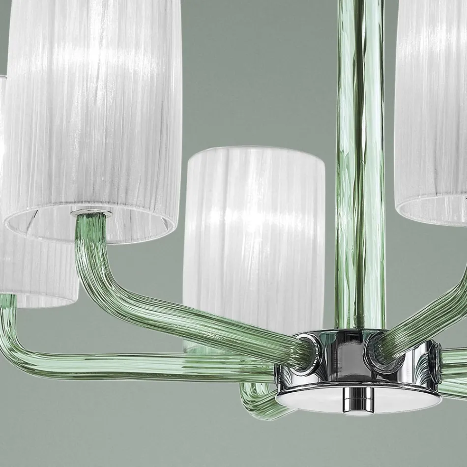 Lysekrone i Venedig glas og metal Håndlavet i Italien - Graham Viadurini