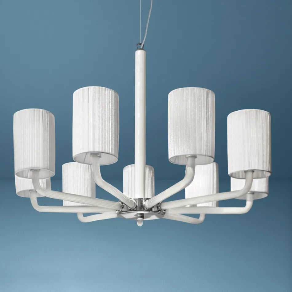 Lysekrone i Venedig glas og metal Håndlavet i Italien - Graham Viadurini