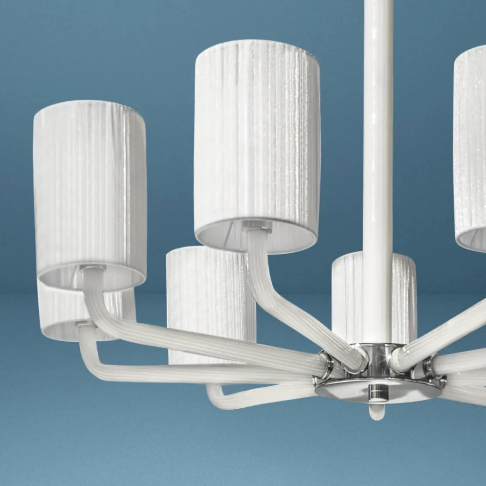 Lysekrone i Venedig glas og metal Håndlavet i Italien - Graham Viadurini