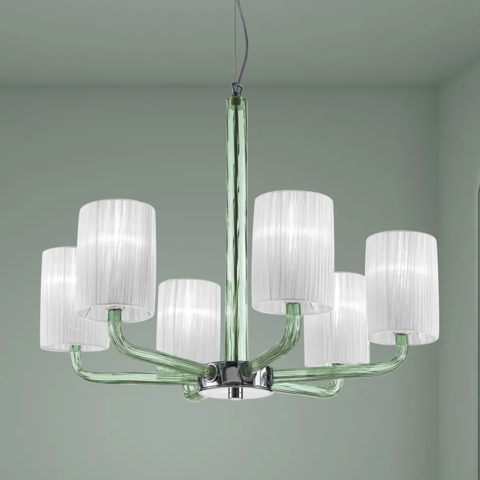 Lysekrone i Venedig glas og metal Håndlavet i Italien - Graham Viadurini