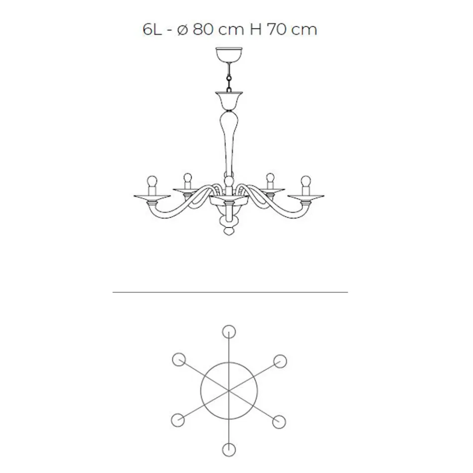 Klassisk stil håndblæst venetiansk glas lysekrone - Demetra Viadurini