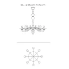 Klassisk stil håndblæst venetiansk glas lysekrone - Demetra Viadurini