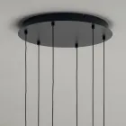 Blæst glas lysekrone farvet og med balloton dekoration - fe Viadurini