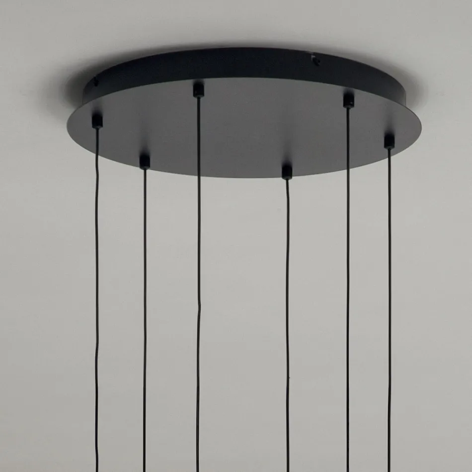 Blæst glas lysekrone farvet og med balloton dekoration - fe Viadurini