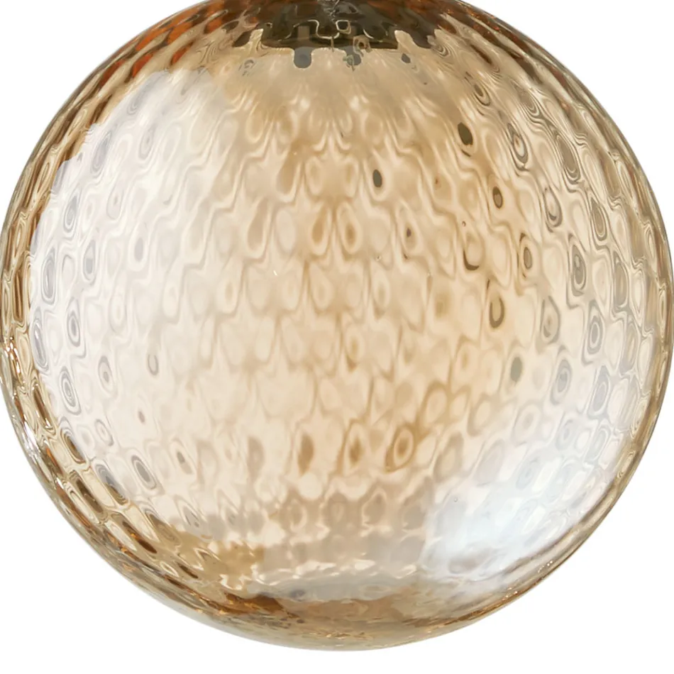 Blæst glas lysekrone farvet og med balloton dekoration - fe Viadurini