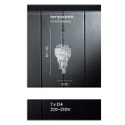 Klassisk luksus lysekrone i forkromet metal og skåret krystal - Lambert Viadurini