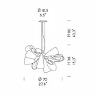 Moderne lysekrone med 12 lys i Venedig-glas, fremstillet i Italien - Diamonique Viadurini