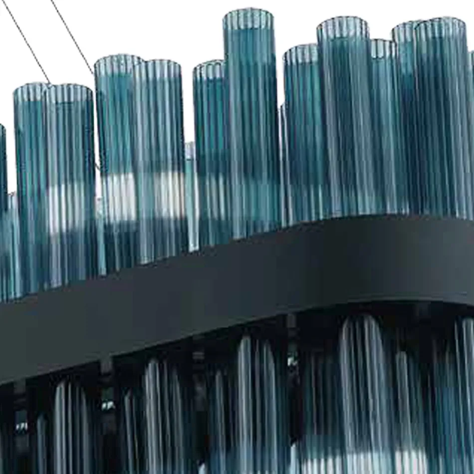 Moderne luksus italiensk håndværker blæst glas lysekrone - Maesta Viadurini