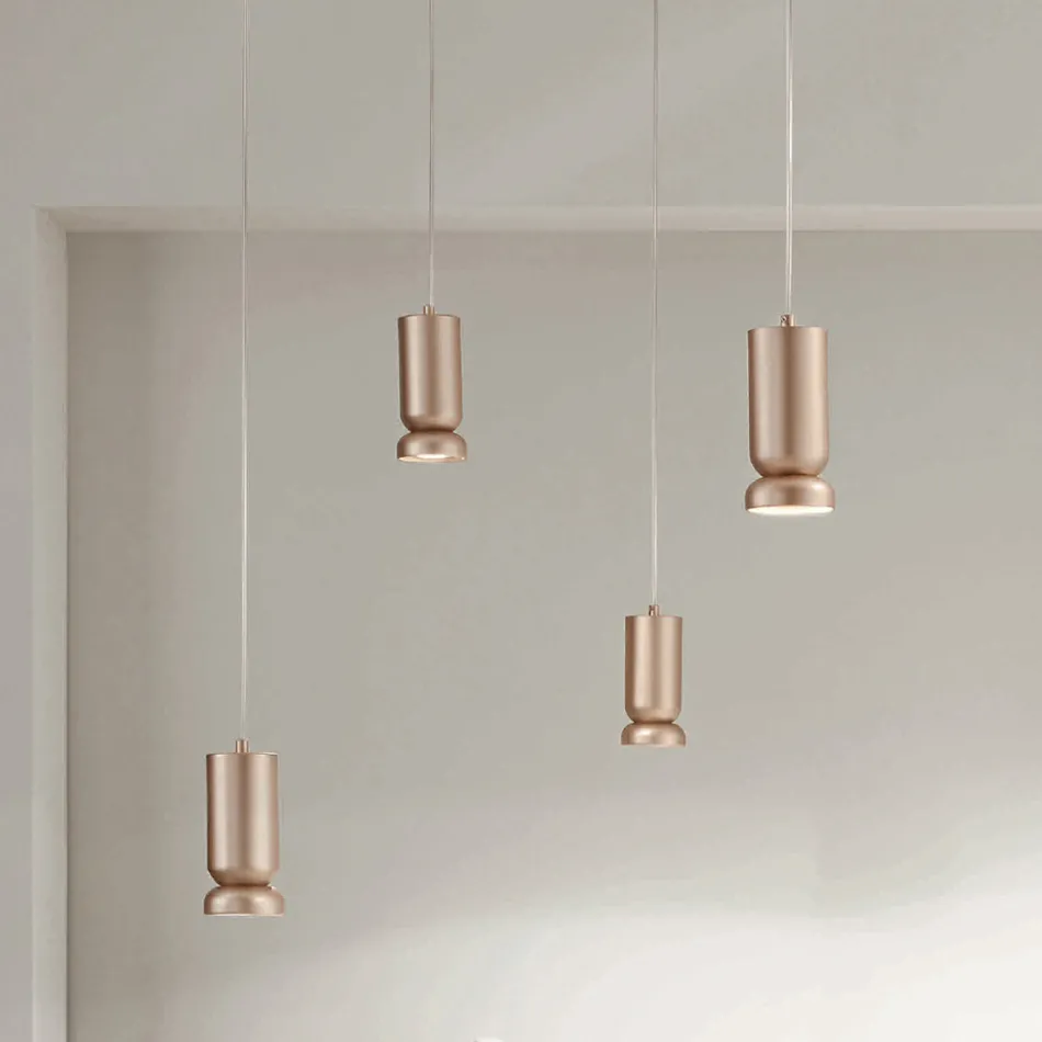 Moderne lysekrone i pulverlakeret aluminium og justerbart kabel - Buxus Viadurini