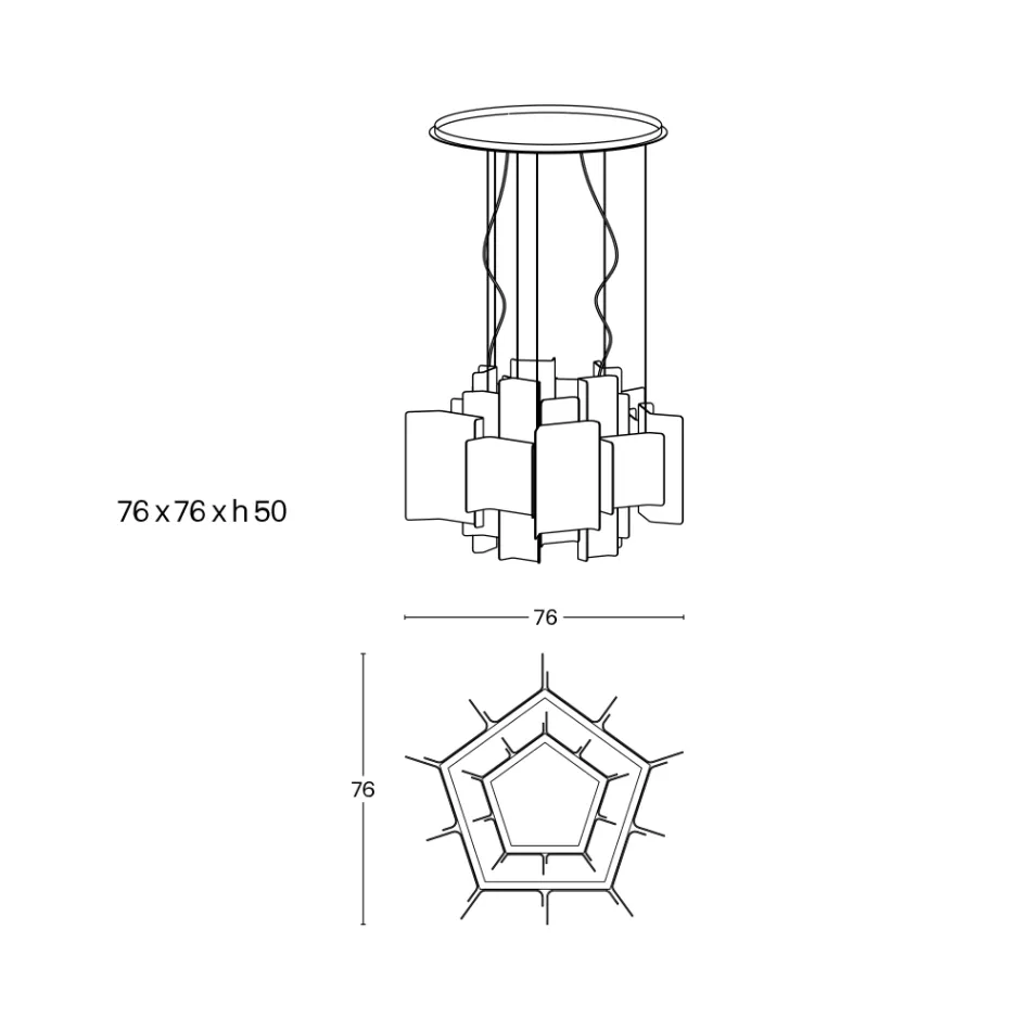 Velis - Elegant designet moderne lysekrone i smeltet glas, fremstillet i Italien Viadurini
