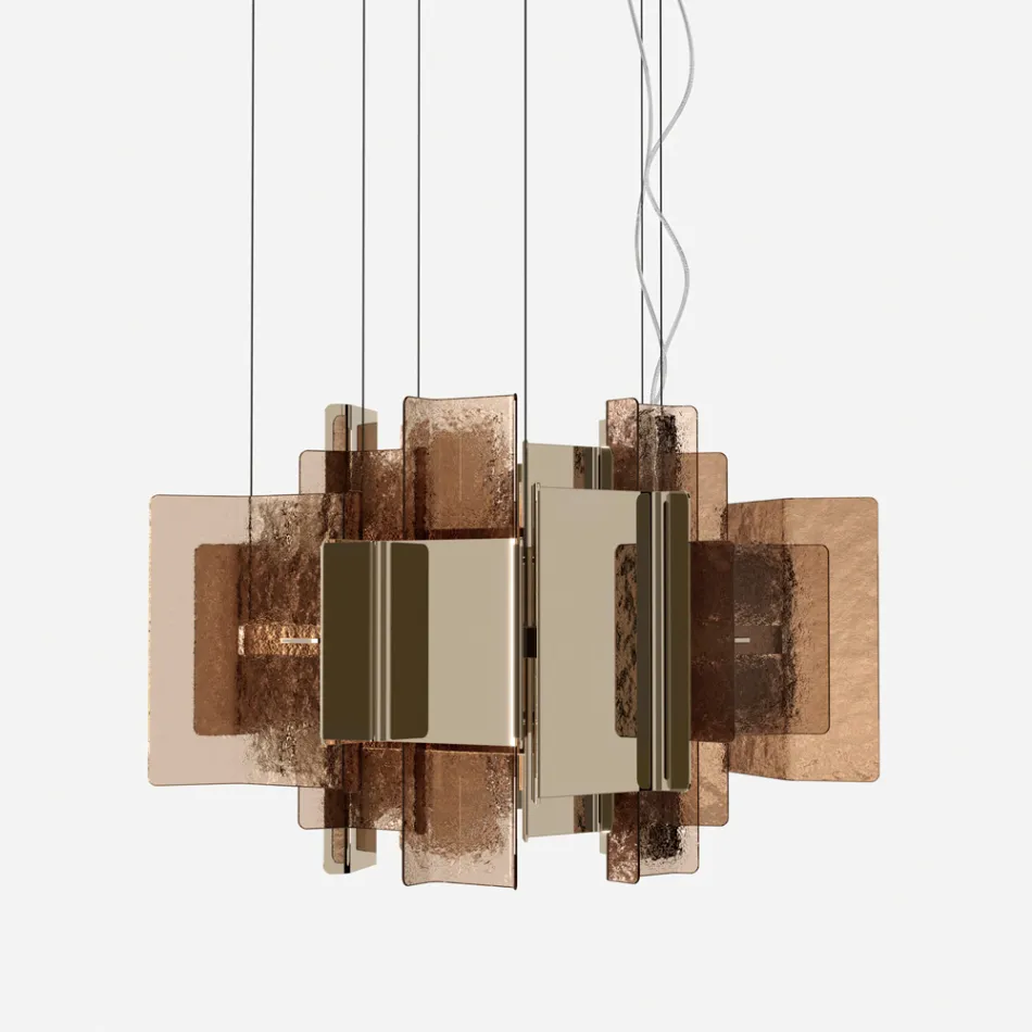 Velis - Elegant designet moderne lysekrone i smeltet glas, fremstillet i Italien Viadurini
