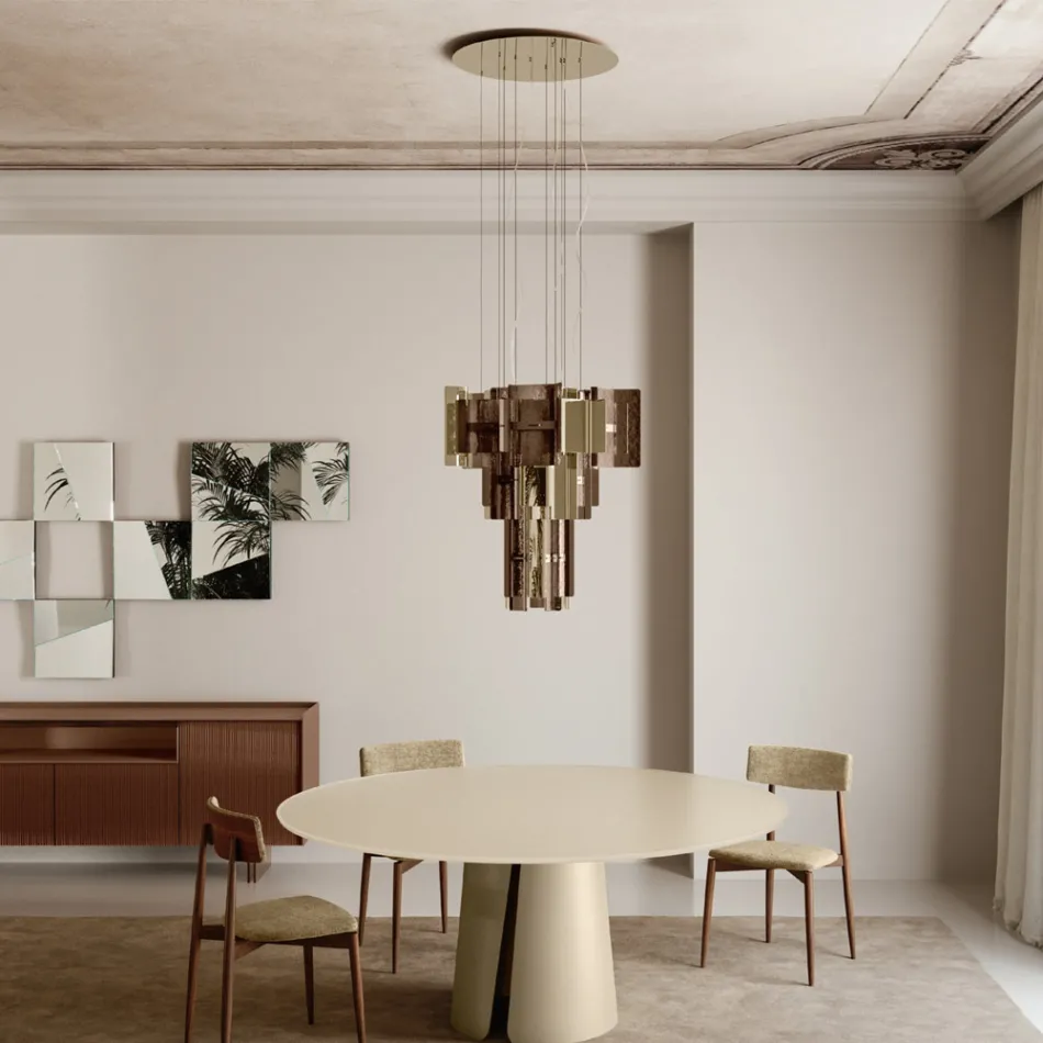 Velis - Elegant designet moderne lysekrone i smeltet glas, fremstillet i Italien Viadurini