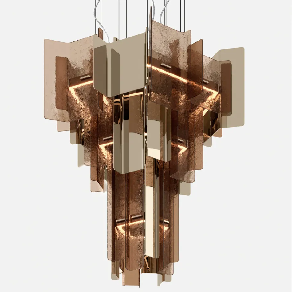 Velis - Elegant designet moderne lysekrone i smeltet glas, fremstillet i Italien Viadurini