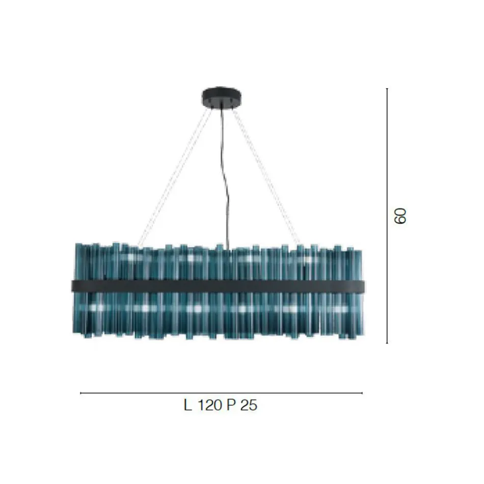 Moderne italiensk håndlavet luksus lysekrone i blæst glas - Maesta Viadurini