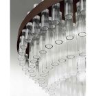Moderne blæst glas- og metallysekrone Italiensk håndværk - Maesta Viadurini