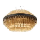 Moderne blæst glas- og metallysekrone Italiensk håndværk - Maesta Viadurini