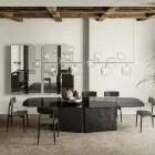 Vandret lysekrone i metal og gennemsigtigt Pyrex-glas - Iperspazio Viadurini