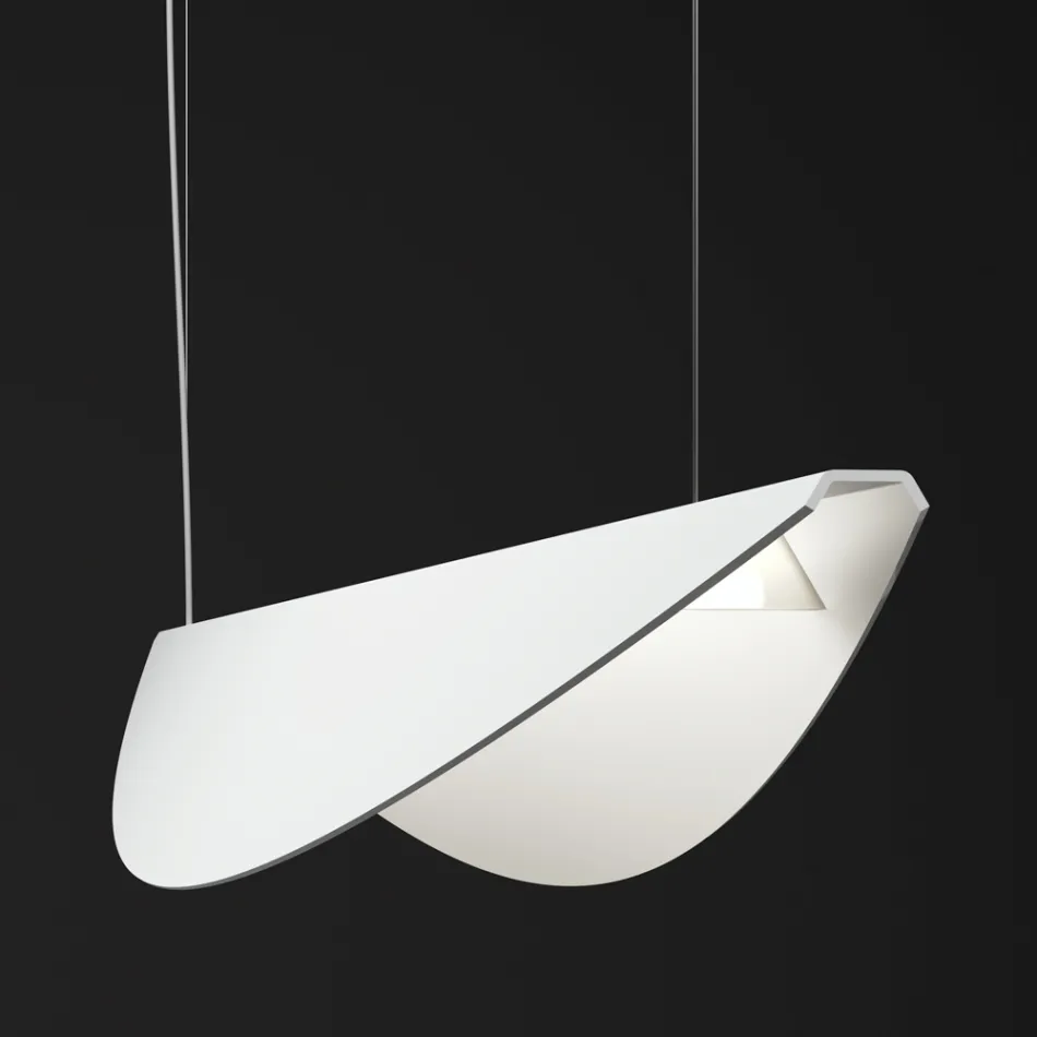 Lysekrone lavet af genanvendeligt aluminium i forskellige farver - Mila Viadurini