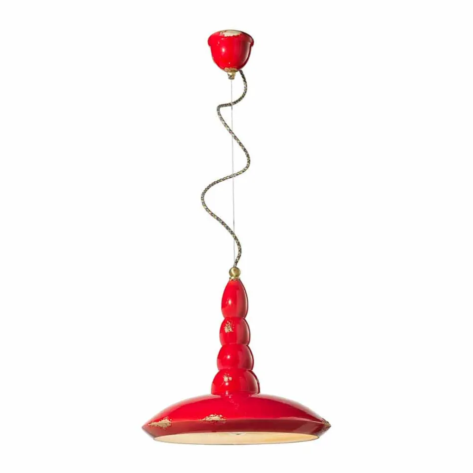 retro lysekrone udformet keramisk suspension Ferroluce Viadurini