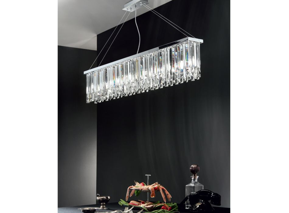 Klassisk luksus hængende lysekrone i metal og skåret krystal - Zolando Viadurini