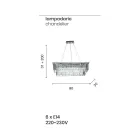 Klassisk ophængt lysekrone i metal og luksusskåret krystal - Mirielle Viadurini