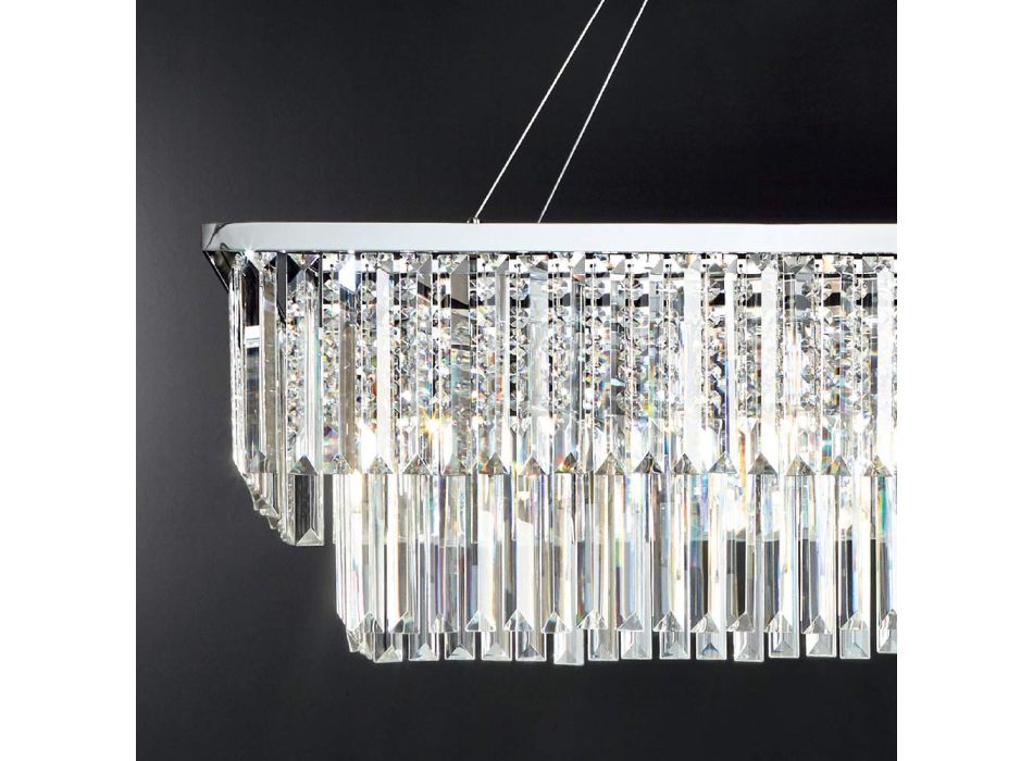 Klassisk ophængt lysekrone i metal og luksusskåret krystal - Mirielle Viadurini
