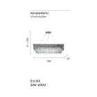 Klassisk ophængt lysekrone i metal og luksusskåret krystal - Mirielle Viadurini