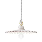 Lysekrone suspenderet i farvet tråd keramik Ferroluce L'Aquila Viadurini