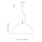 Ophængt lysekrone i Laprene og Nebulite - Mezza Luna af In-es.artdesign Viadurini