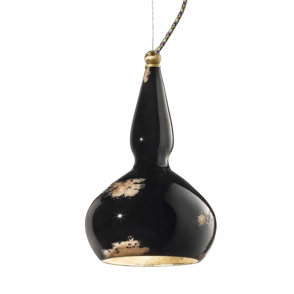 Lysekrone suspenderet i retrostil keramik Ferroluce Viadurini