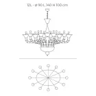 Klassisk lysekrone i håndblæst venetiansk glas - forfængelighed Viadurini