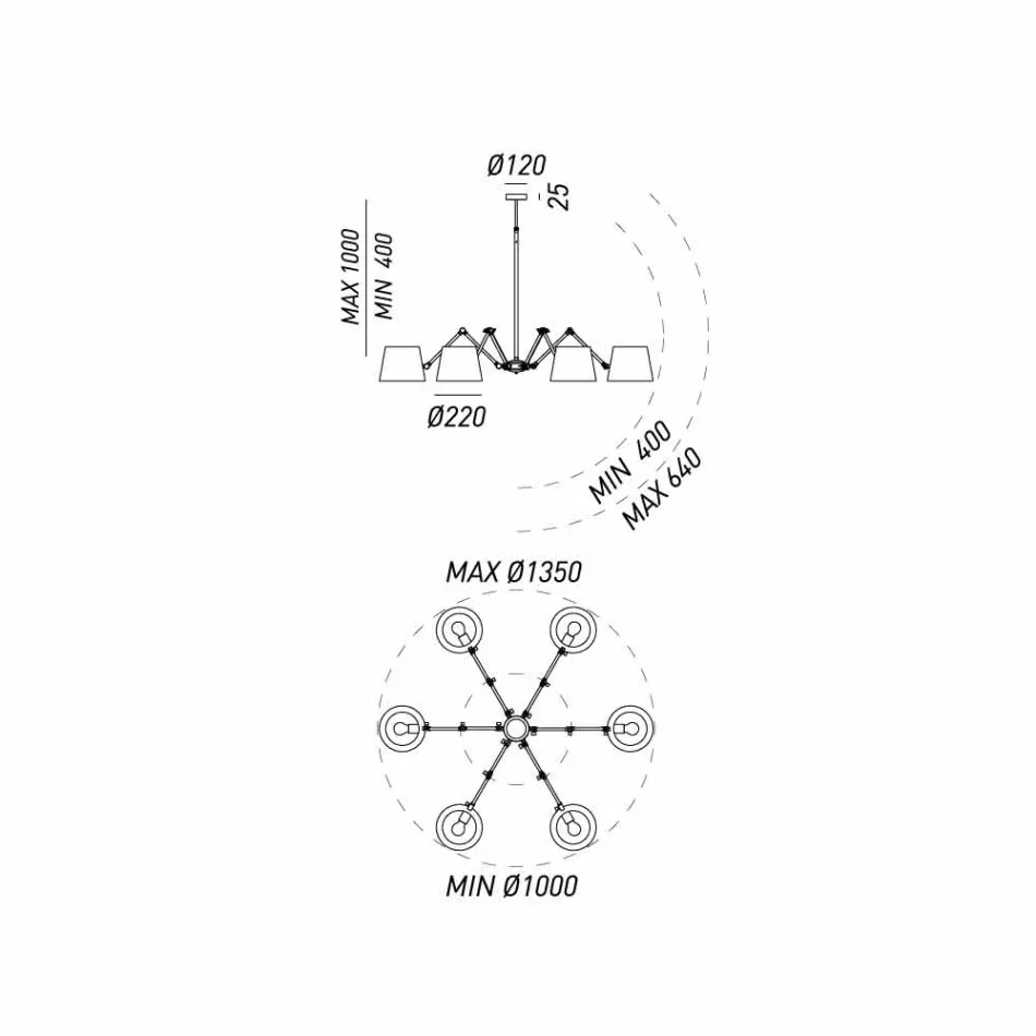 Industriel stil lysekrone i jern og messing Reporter Il Fanale Viadurini
